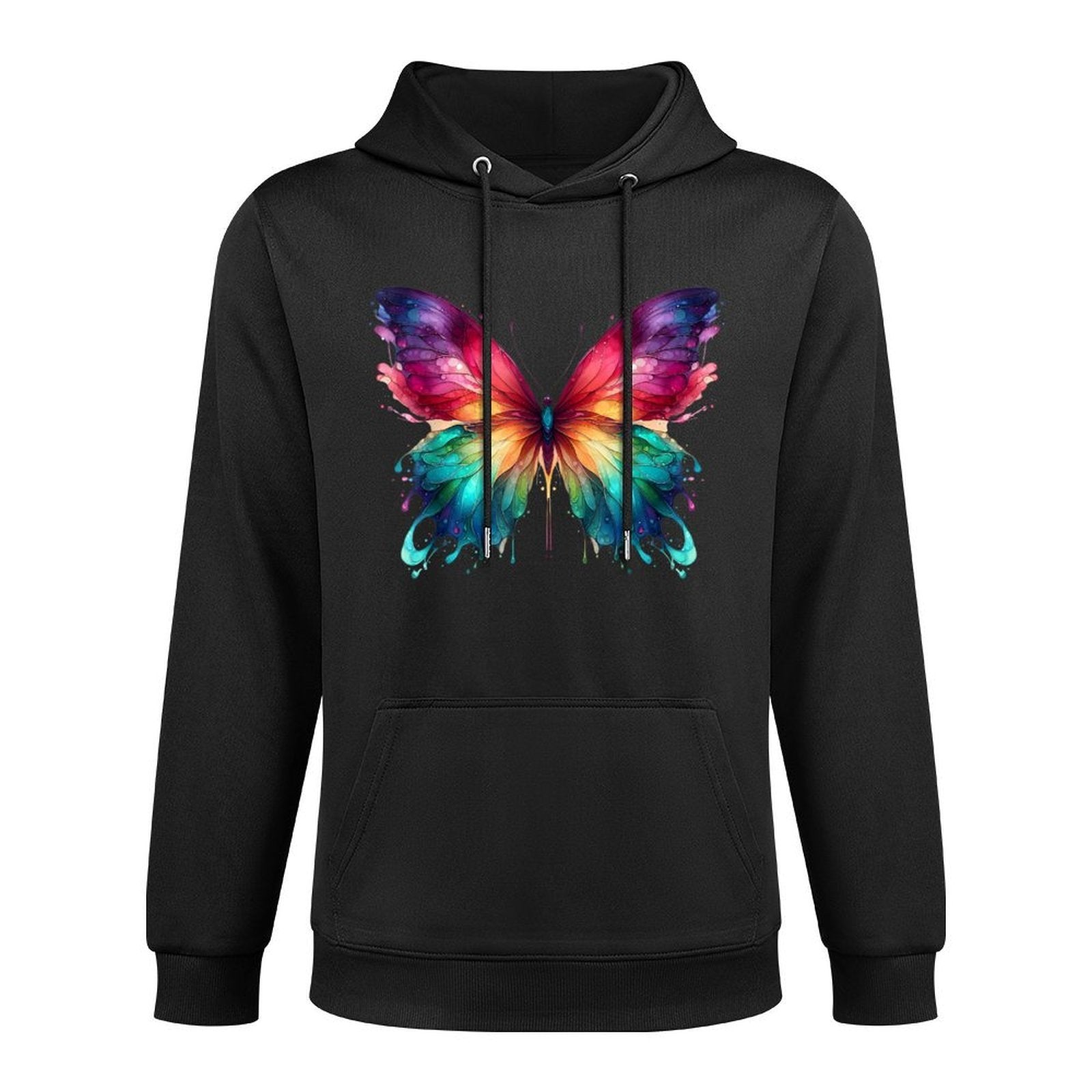 Watercolor Butterfly Graphic Men Women Machine Washable Hoodie