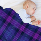 Great Scot Tartan  Cute Blue And Purple Scottish Plaid Eco-conscious Throw Blanket