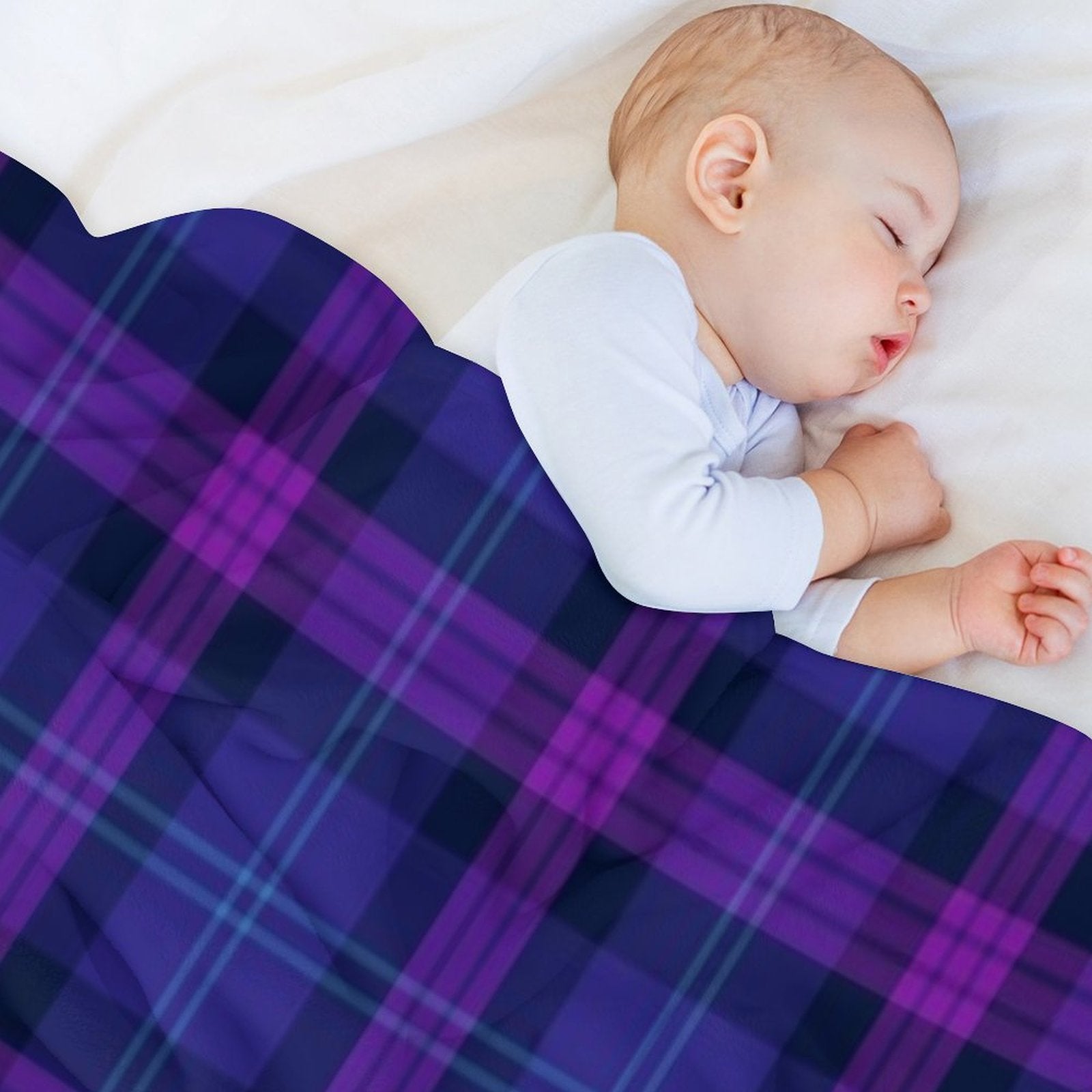 Great Scot Tartan  Cute Blue And Purple Scottish Plaid Eco-conscious Throw Blanket