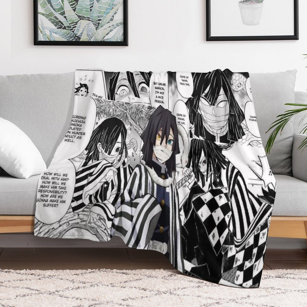 Iguro Obanai Machine-washable Throw Blanket