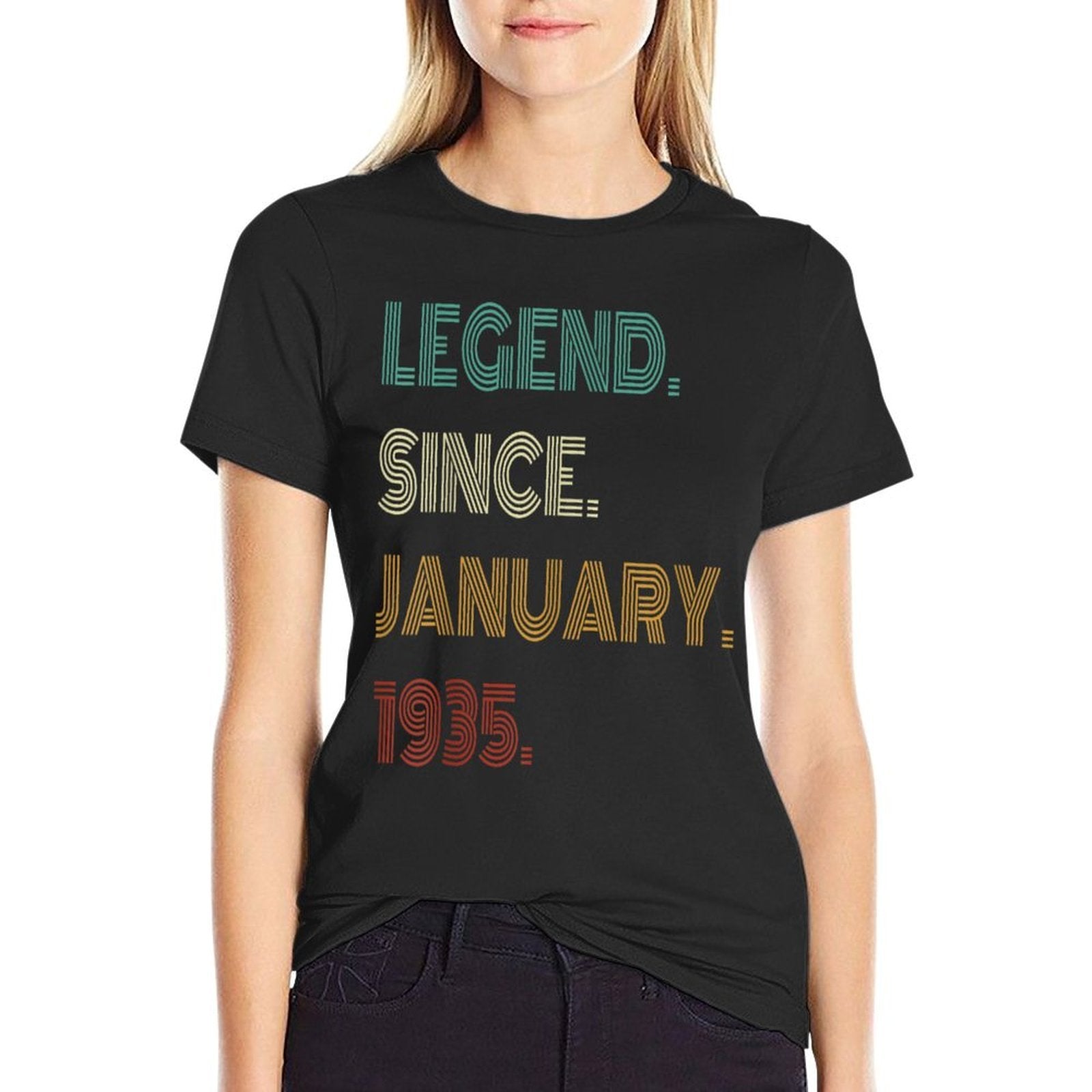90 Years Old Legend Since January 1935 90th Birthday  Summer-ready Fabric T-Shirt