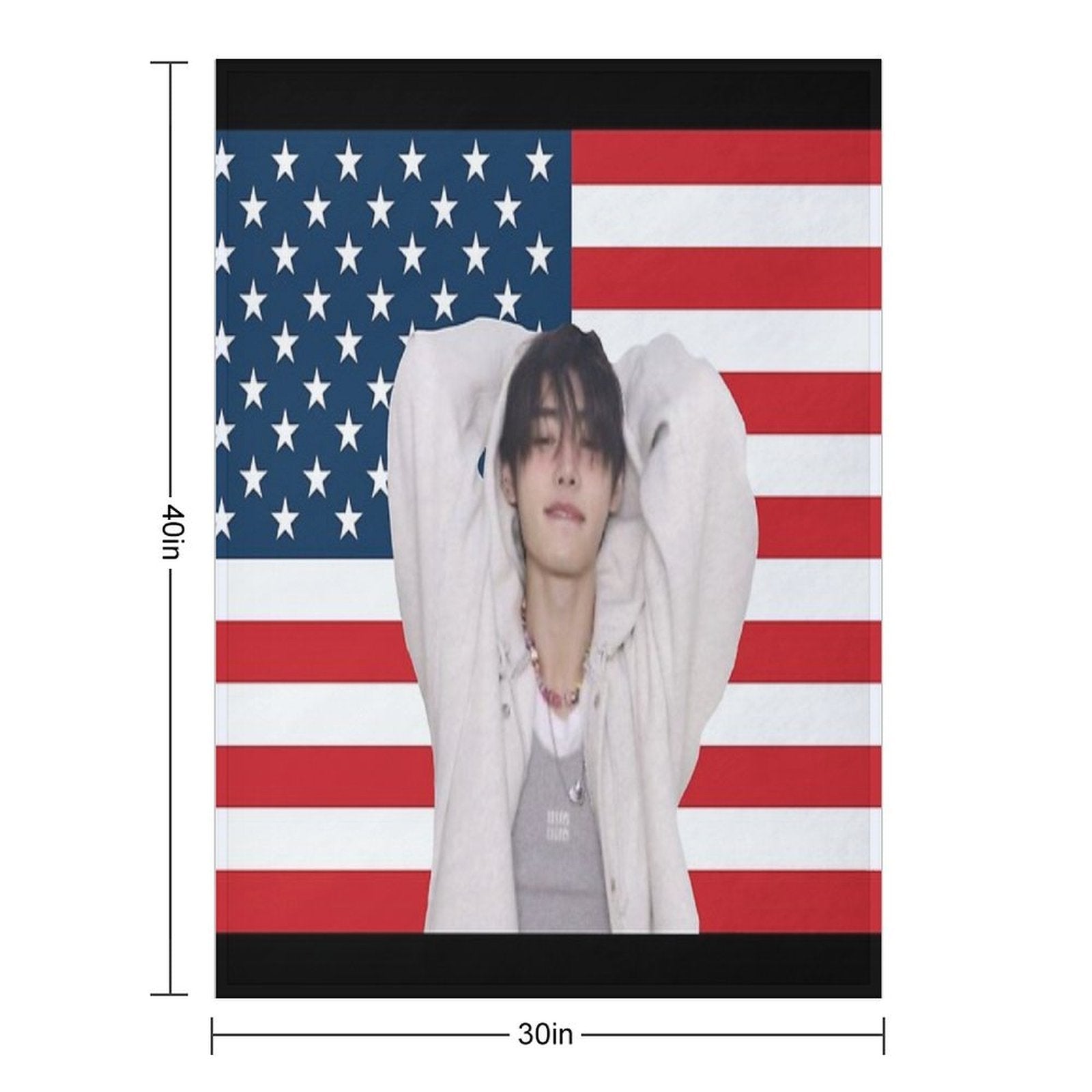 Park Sunghoon U.s American Flag Durable Throw Blanket