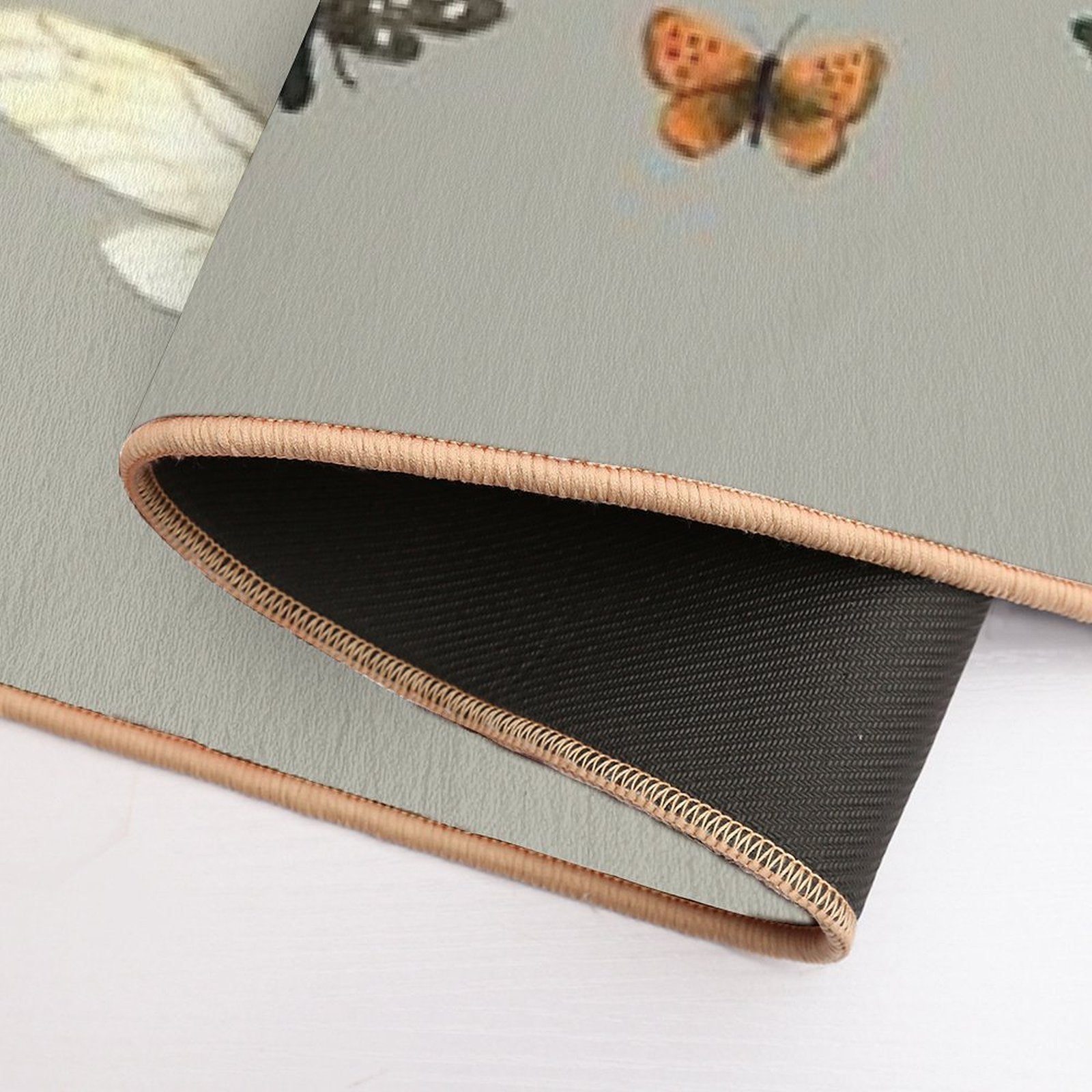 The Usual Suspects - Insects on Grey - Watercolour Bugs Pattern by Cecca Designs  Easy Maintenance Bath Mat