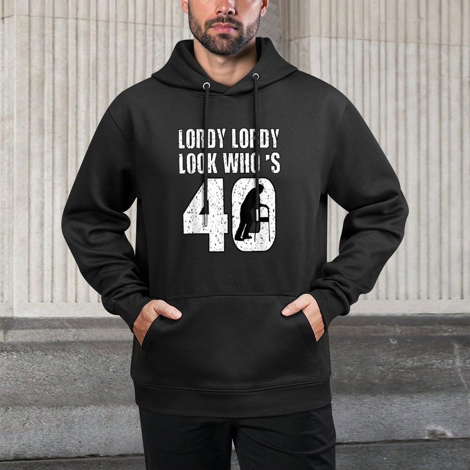 Lordy Lordy Look Who's 40 40th Birthday Gift Kangaroo Pocket Hoodie