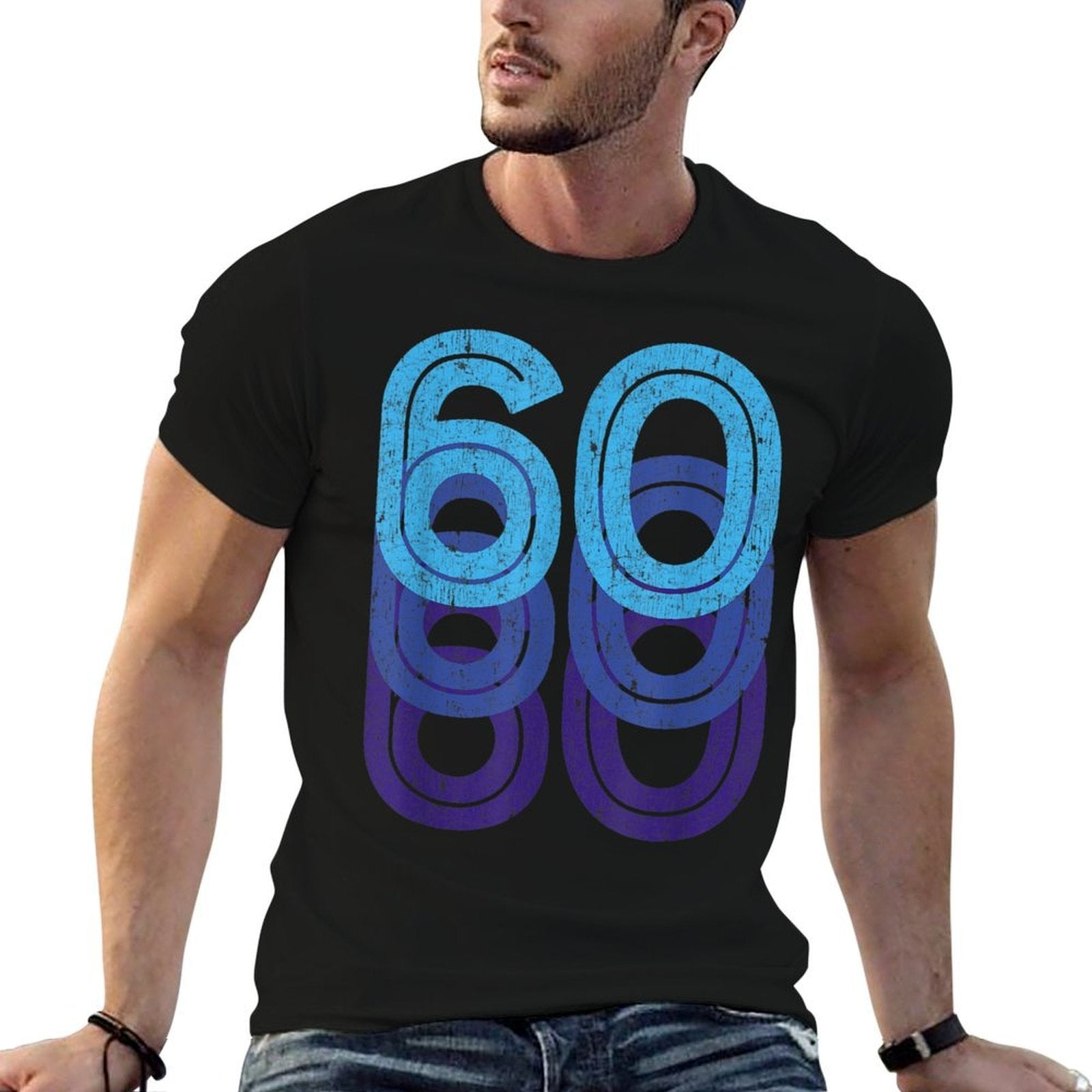 60 Lucky Number 60th Year Birthday Age Sports Team  Vintage-inspired T-Shirt