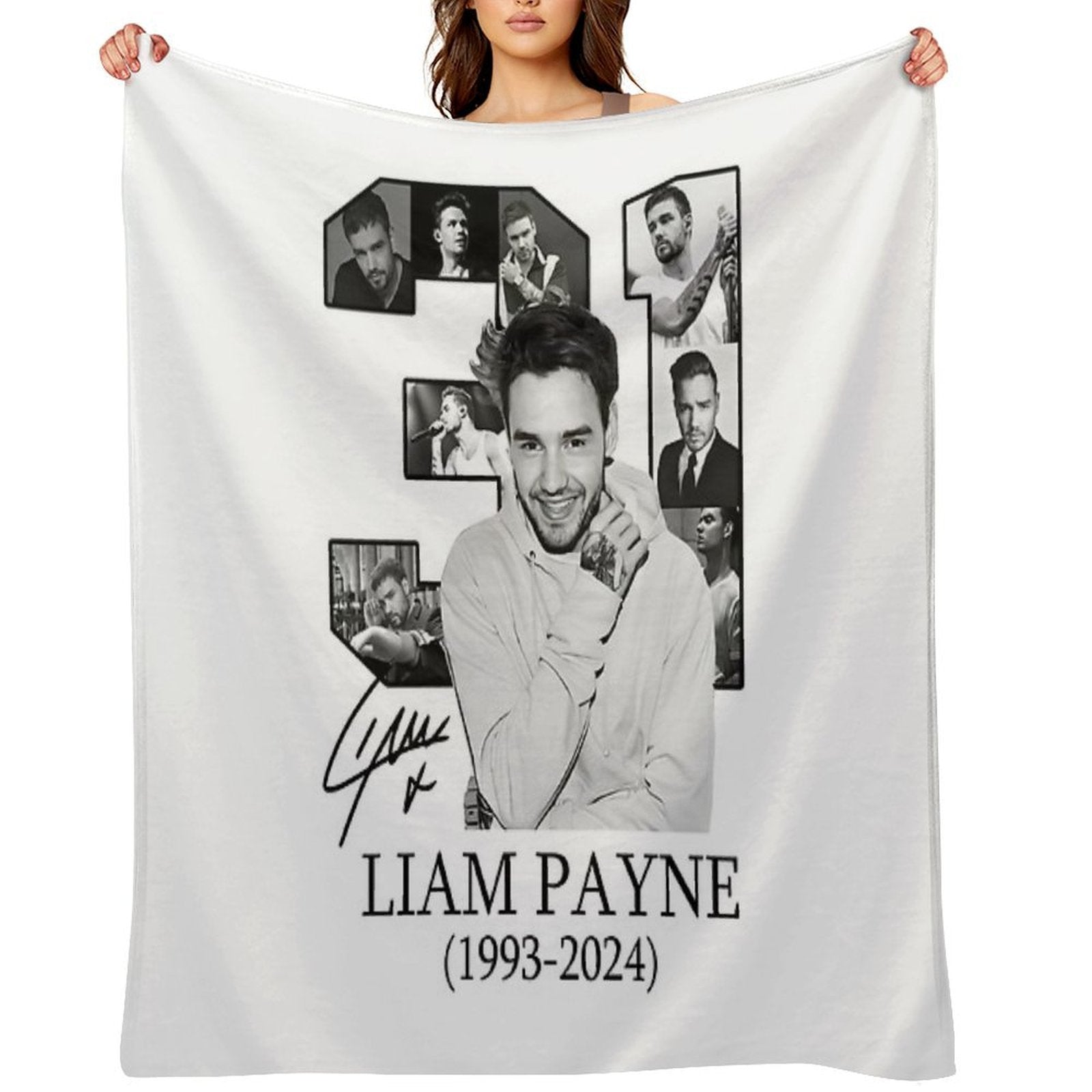 Rest In Peace Liam Payne Vintage Unisex Black Shirt, Liam Payne Thank You For The Memories Comfort Throw Blanket