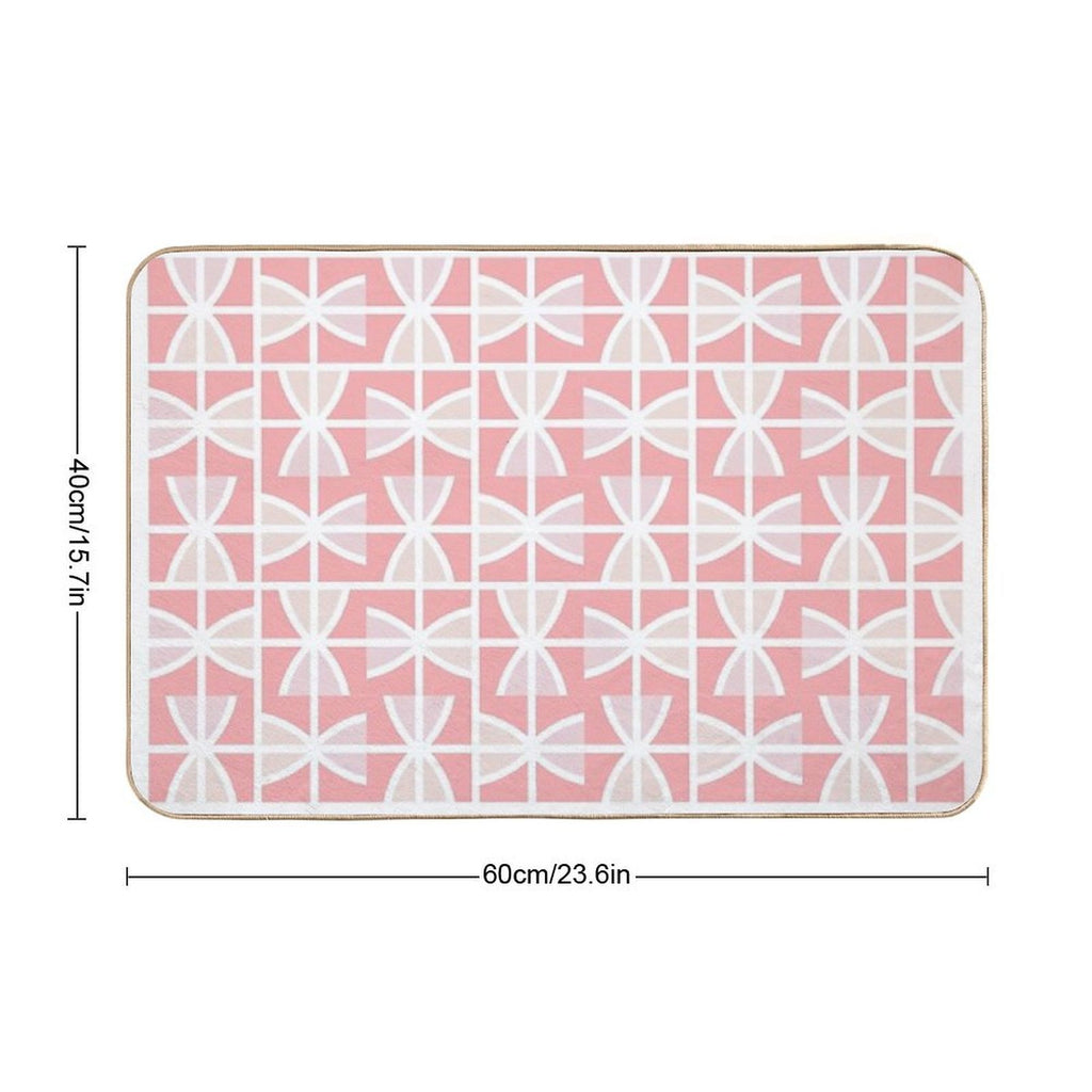 Pink Geometric Pattern.  Versatile Bath Mat