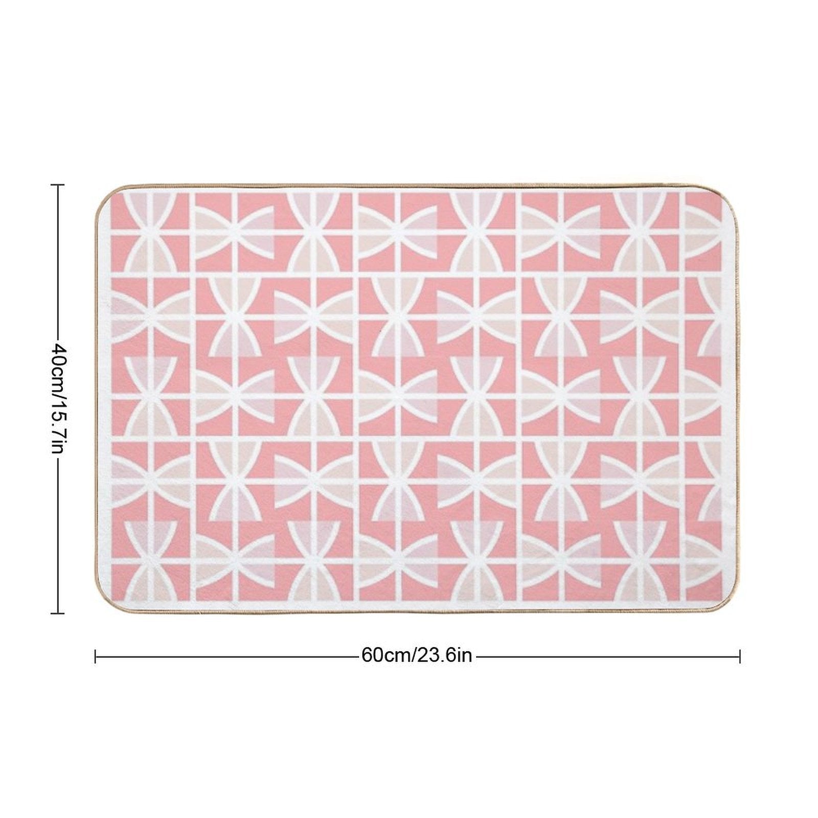 Pink Geometric Pattern.  Versatile Bath Mat