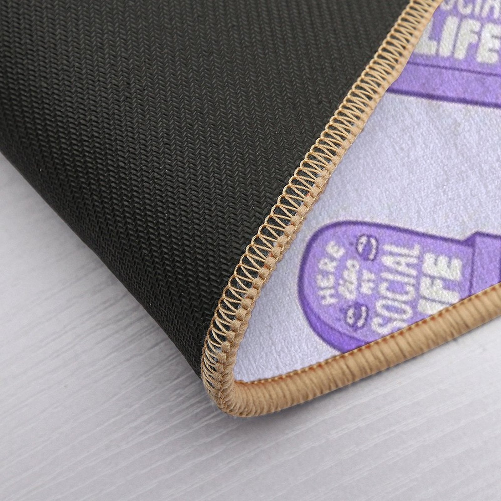 Here Lies My Social Life in Lilac  Non-Slip Bath Mat