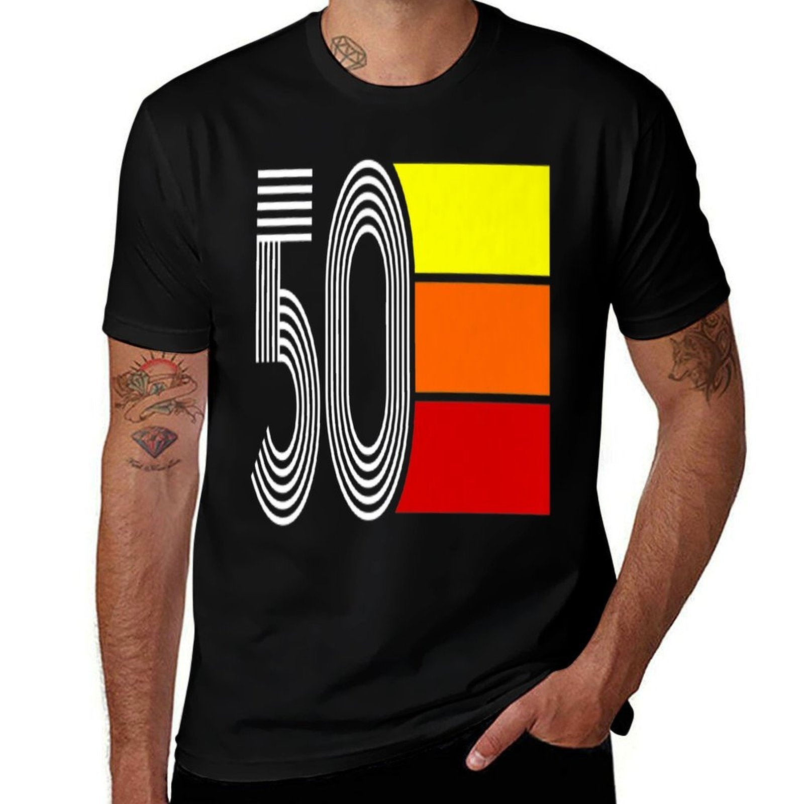 50th Birthday for Men Women - Retro 50 Premium  Tagless Design T-Shirt