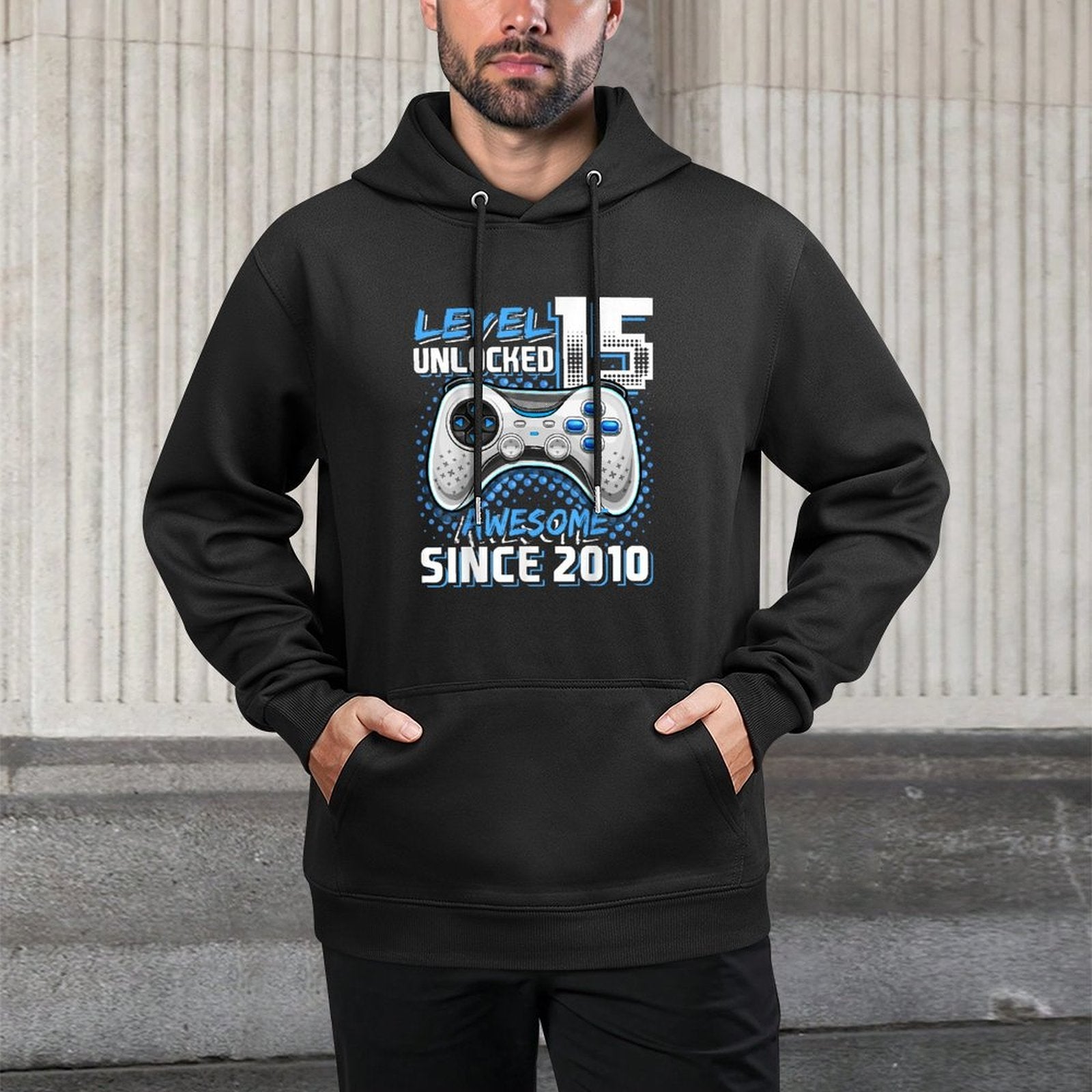 15th Birthday Boy Level 15 Gamer 15 Year Video Game Party Pilling-Resistant Hoodie