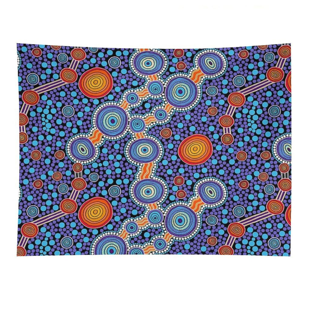 Authentic Aboriginal Art - The Journey Blue Tapestry