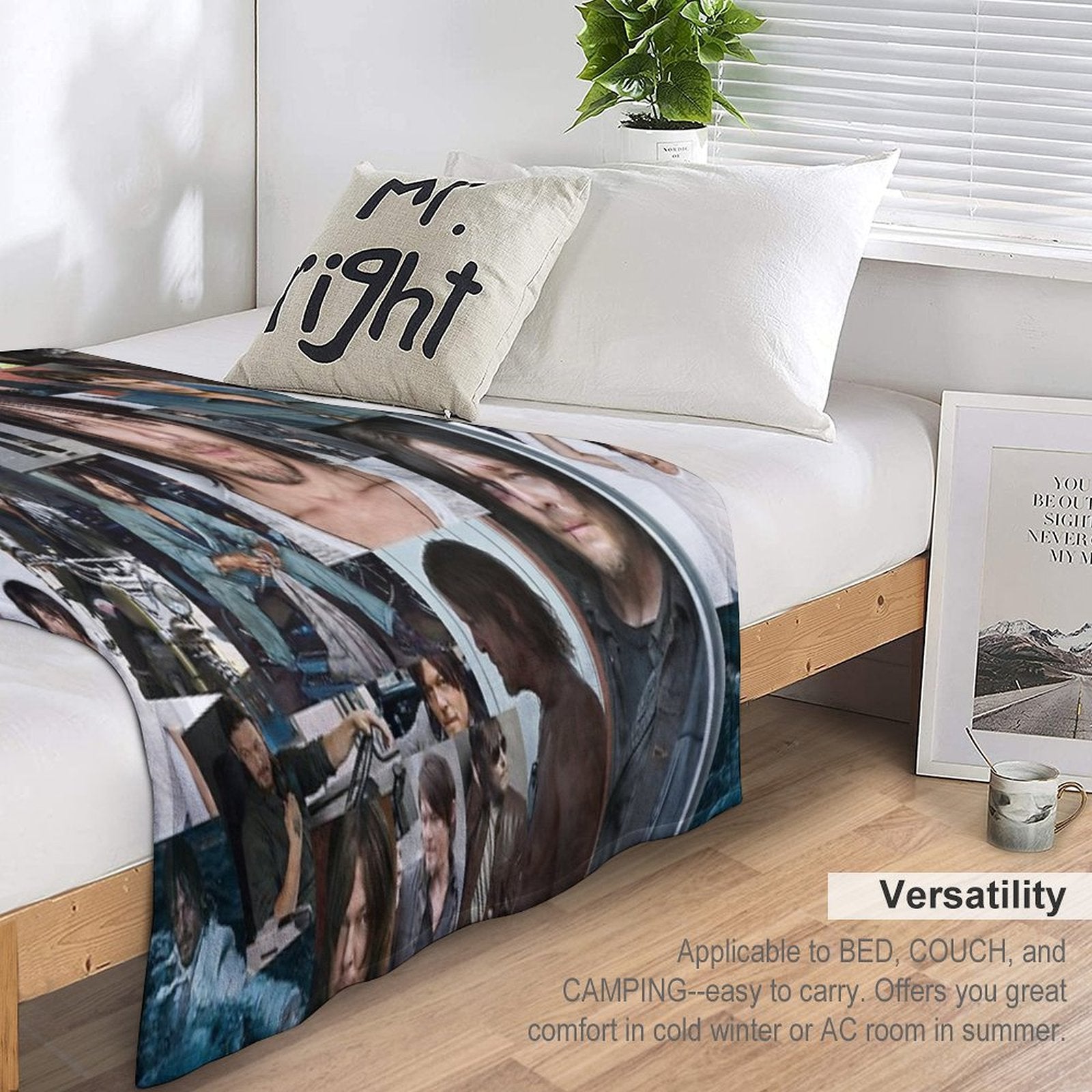 Norman Reedus Fan Made Assorted Random Photo Collage Machine-washable Throw Blanket