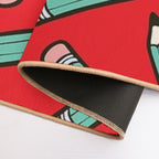 Pencil Power Red Pattern  Dirt-Trapping Bath Mat