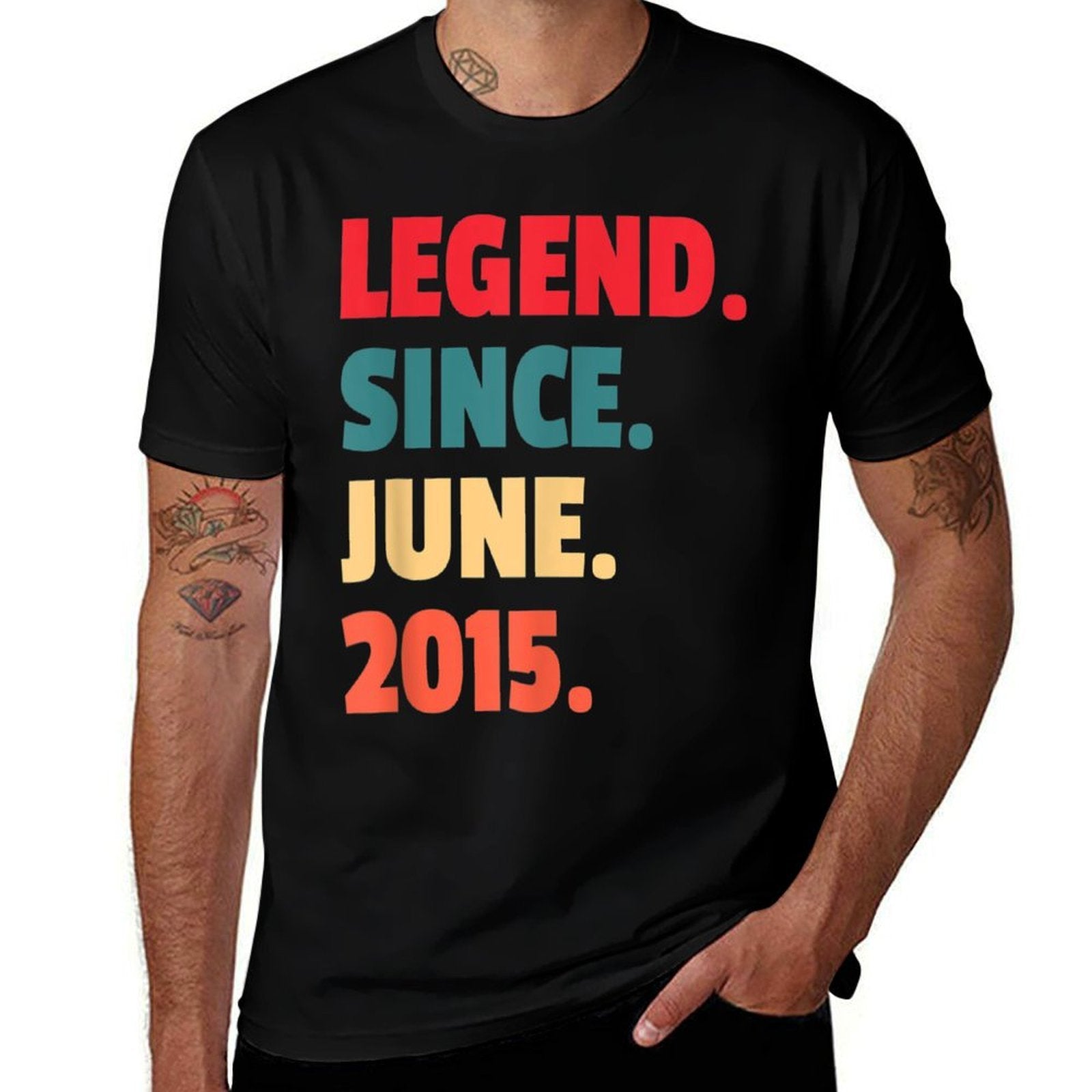 7th Birthday Legend Since June 2015 7 Years Old Vintage  Vintage-inspired T-Shirt