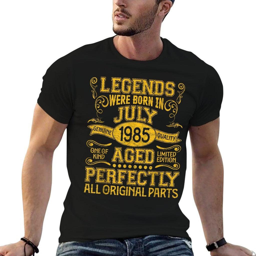 40 Years Old Legends Born In July 1985 40th Birthday  Heathered Texture T-Shirt