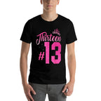 13th Birthday Girls 13 Yearsnnager Birthday  Rolled Sleeves T-Shirt