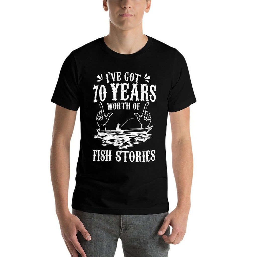 70th Birthday Fisherman T Funny Bass Fishing Gift Idea  Trendy Pattern T-Shirt