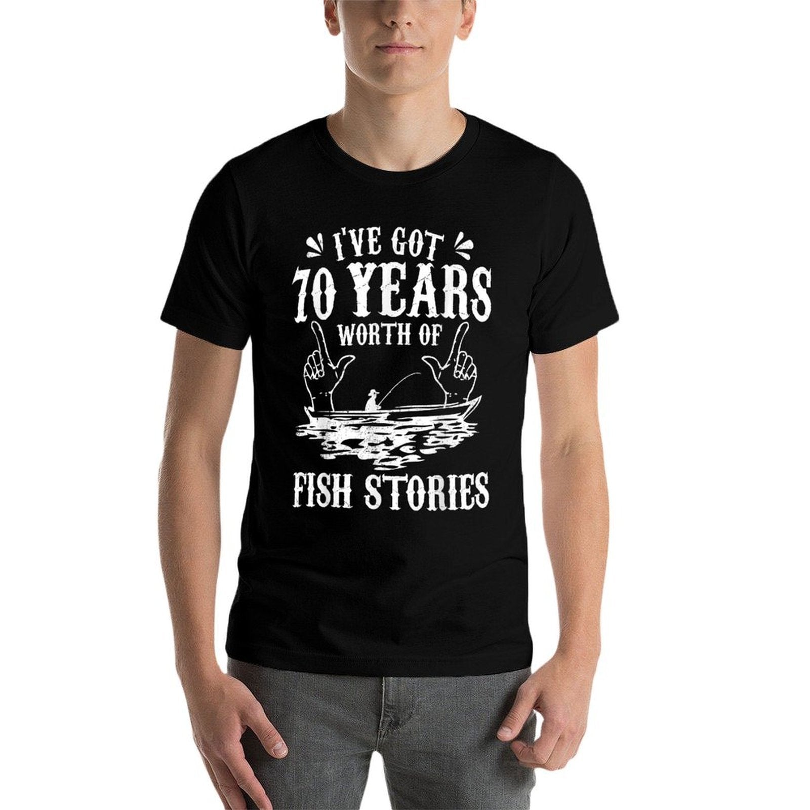 70th Birthday Fisherman T Funny Bass Fishing Gift Idea  Trendy Pattern T-Shirt