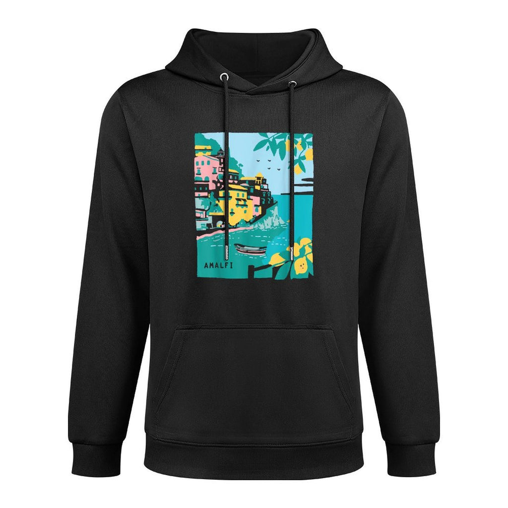 Amalfi Coast Italy Retro Vintage Lemon Travel Souvenir Shape Retention Hoodie