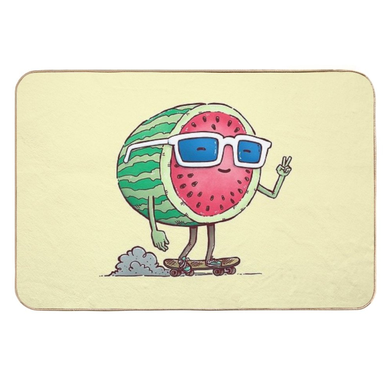 Watermelon Skater  Anti-Trip Bath Mat