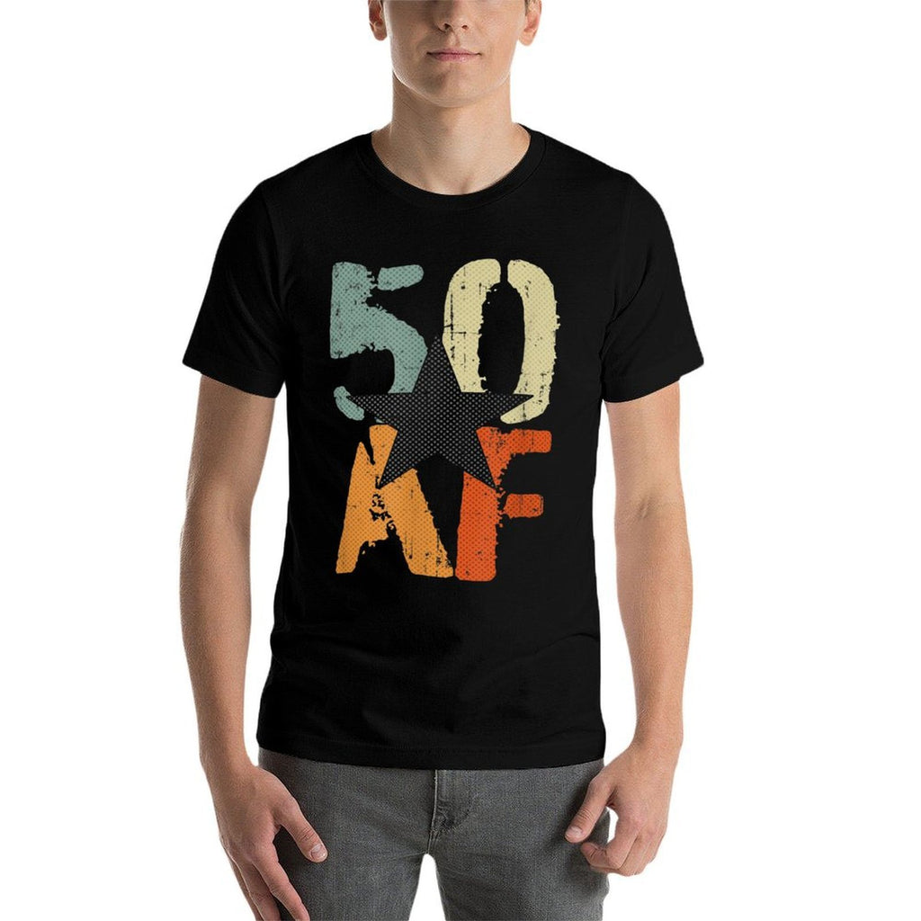 50 Years AF 50th Birthday Anniversary Retro Vintage Gift  Summer-ready Fabric T-Shirt