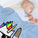 Unicorn Cat Rainbow Butt Laser Travel-friendly Throw Blanket