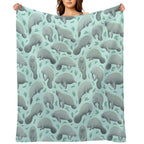 Manatees (blue) Velvety-soft Throw Blanket