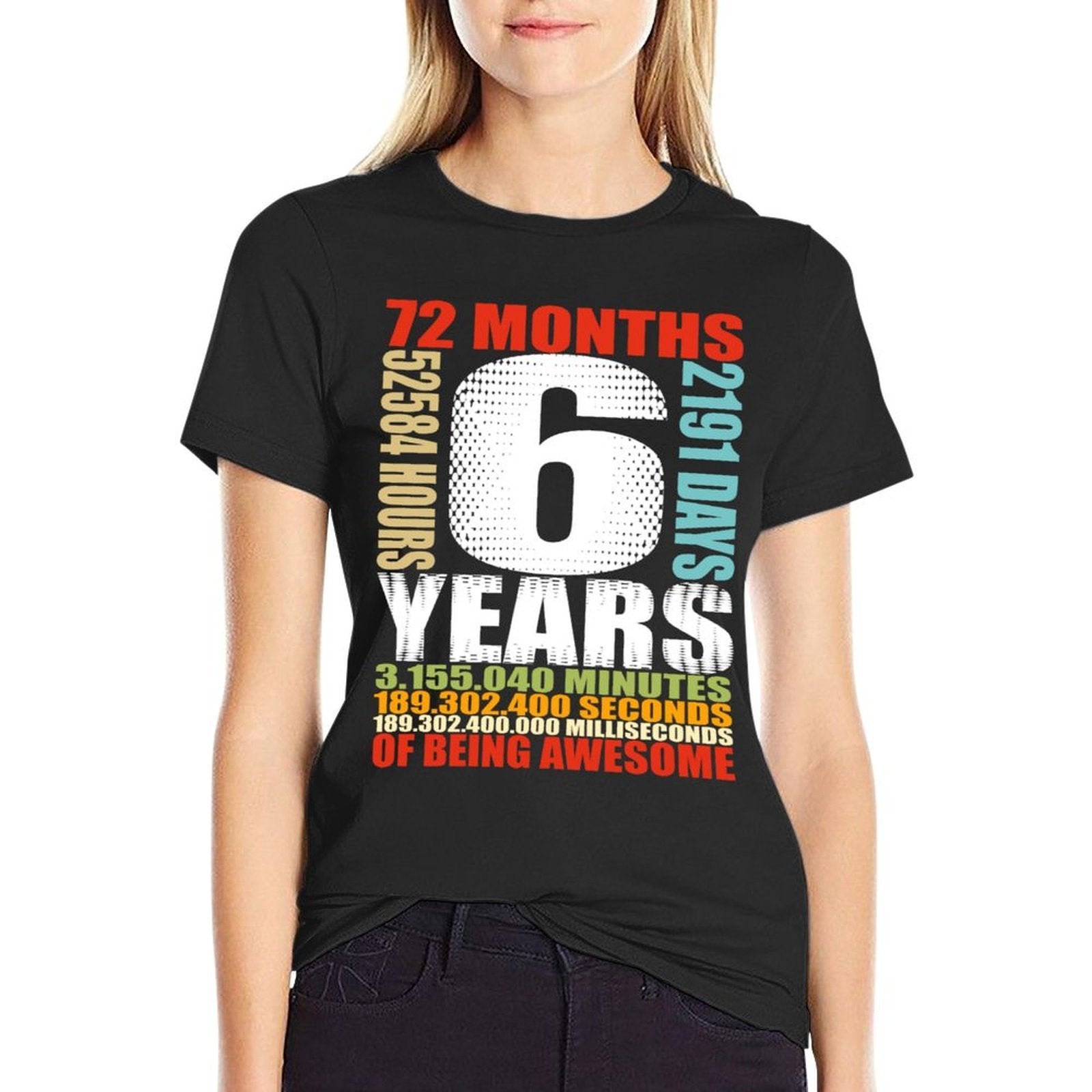 6th Birthday 6 Year Old Boys Girls Kids Party Being Awesome  Versatile T-Shirt