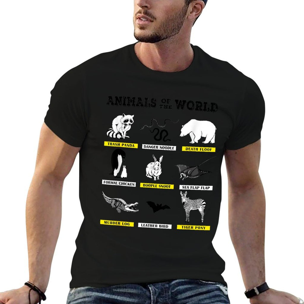 Animals Of The World Funny Animal Real Names  Rolled Sleeves T-Shirt