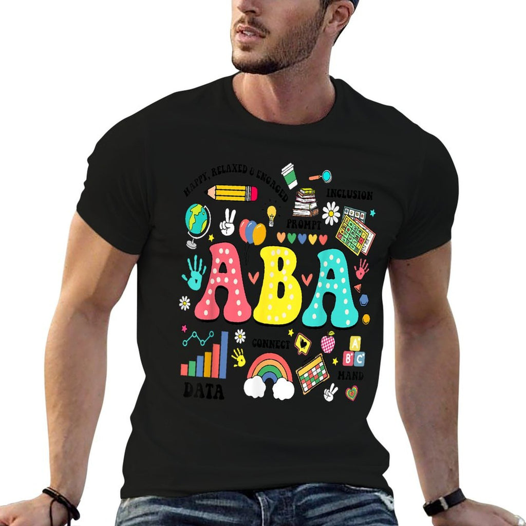 ABA Therapist Behavior Analyst Autism Therapy RBT Floral  Trendy Pattern T-Shirt