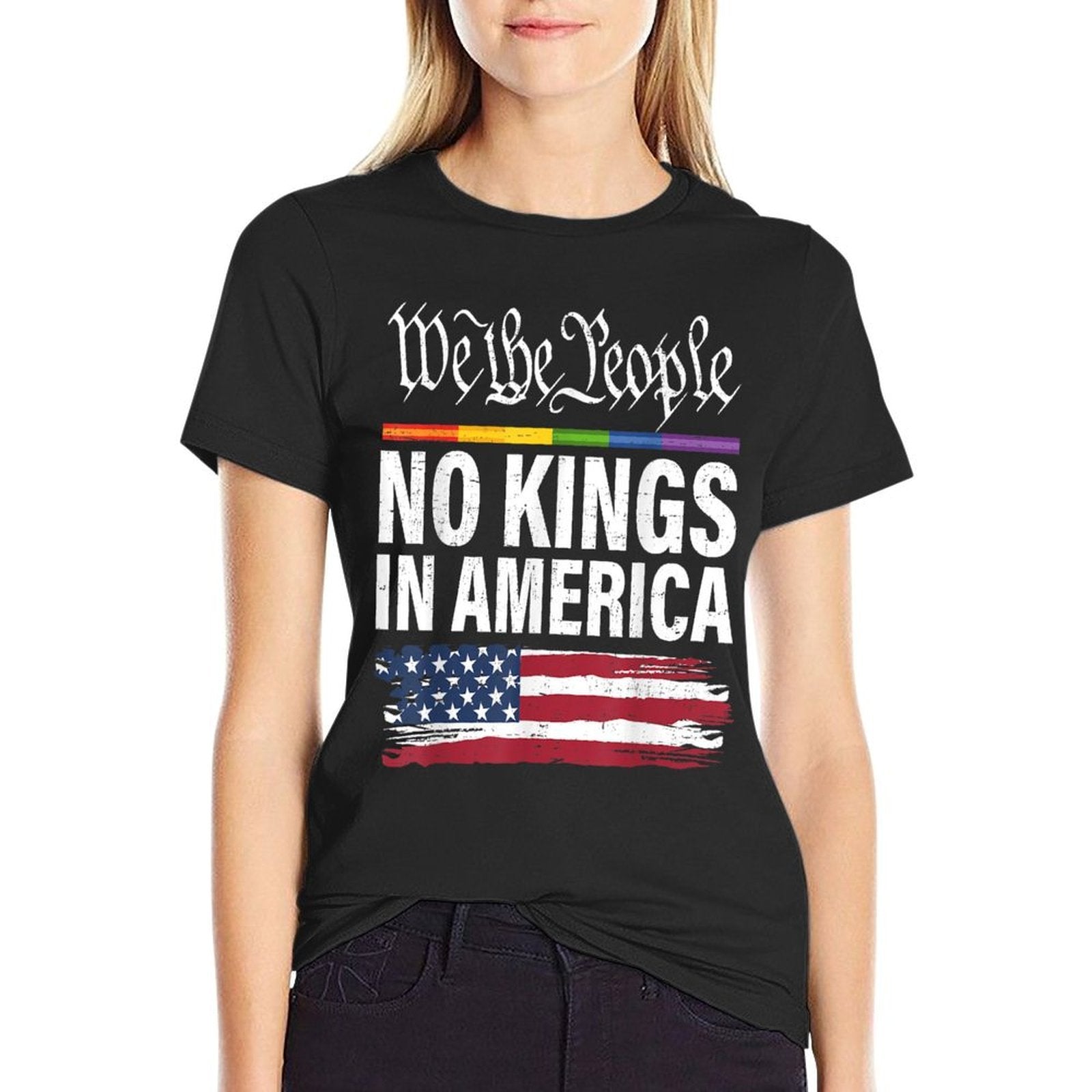No Kings In America We The People Political Men Women  Moisture-wicking T-Shirt