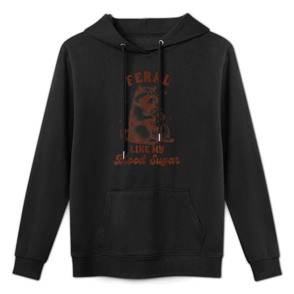 Diabetes Awareness Racoon Feral Like My Blood Sugar Colorfast Hoodie