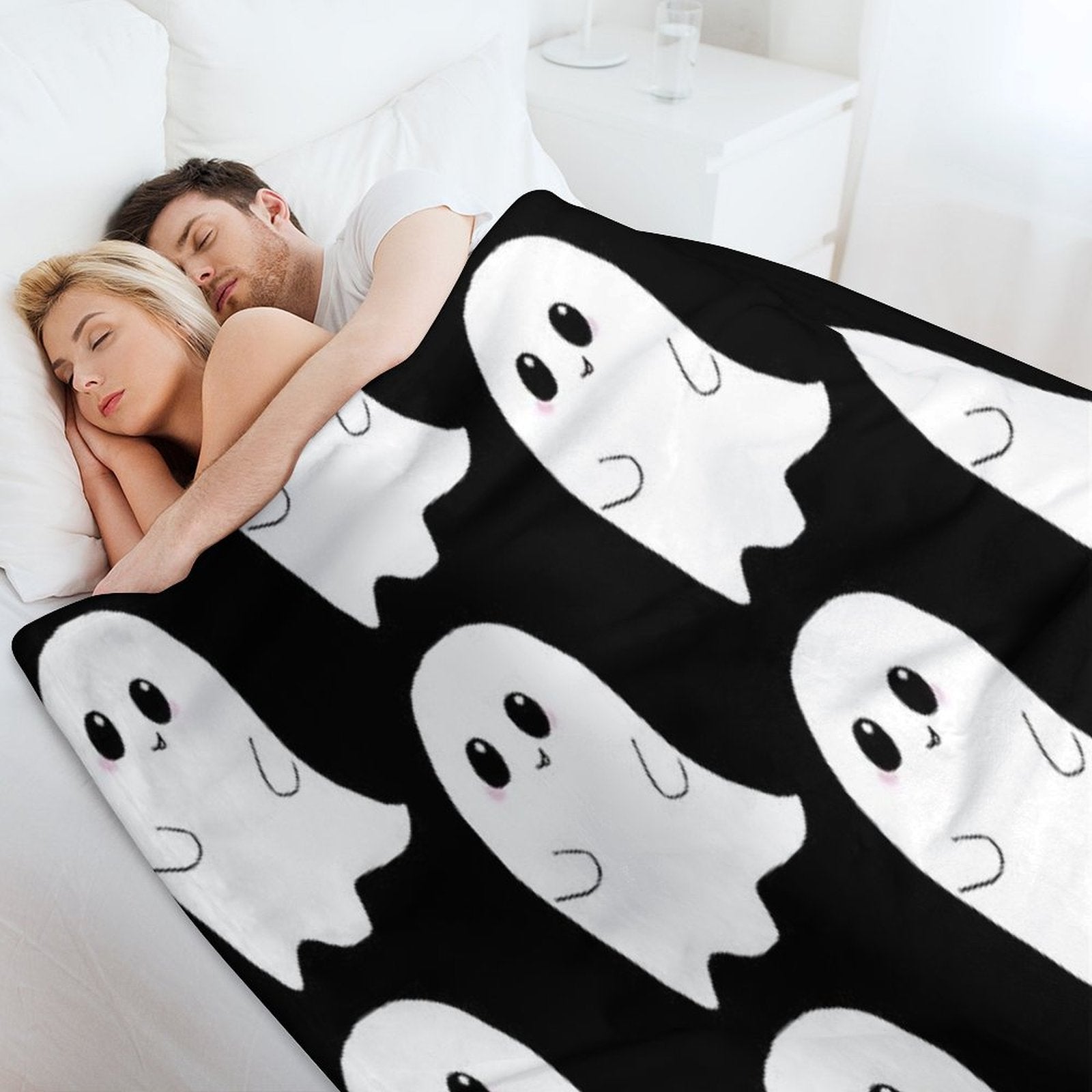 Cute Ghost Easy Care Throw Blanket
