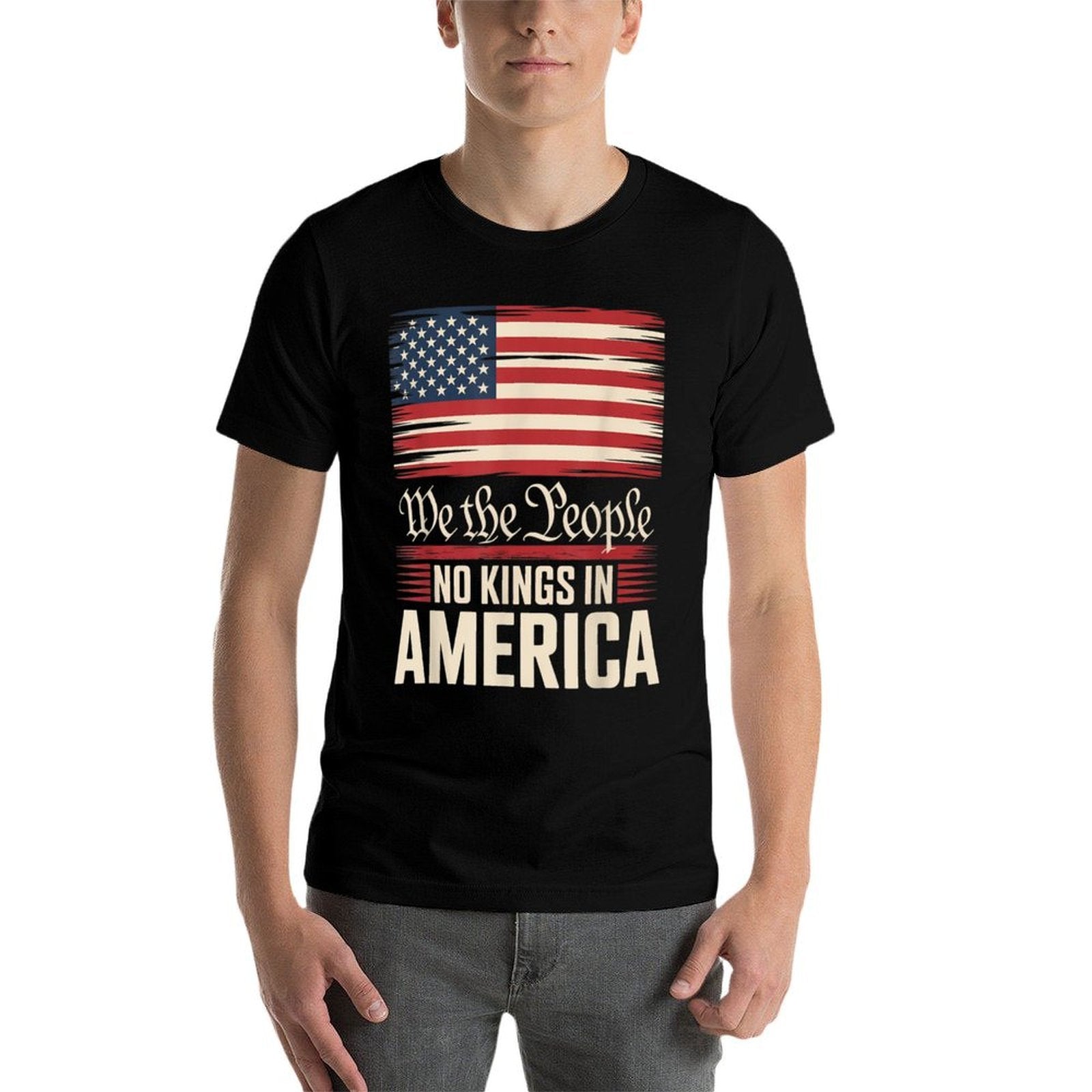 No Kings In America, Democracy, We The People  Polyester Blend T-Shirt
