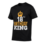 18th Birthday King Crown 18 Years Old Bday Men Boys  Wrinkle-resistant T-Shirt