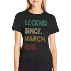 13 Years Old Legend Since March 2012 13th Birthday  Polyester Blend T-Shirt