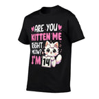 14th Birthday Girls 14yr 14 Year Old Kitten Cat Bday  Oversized Silhouette T-Shirt