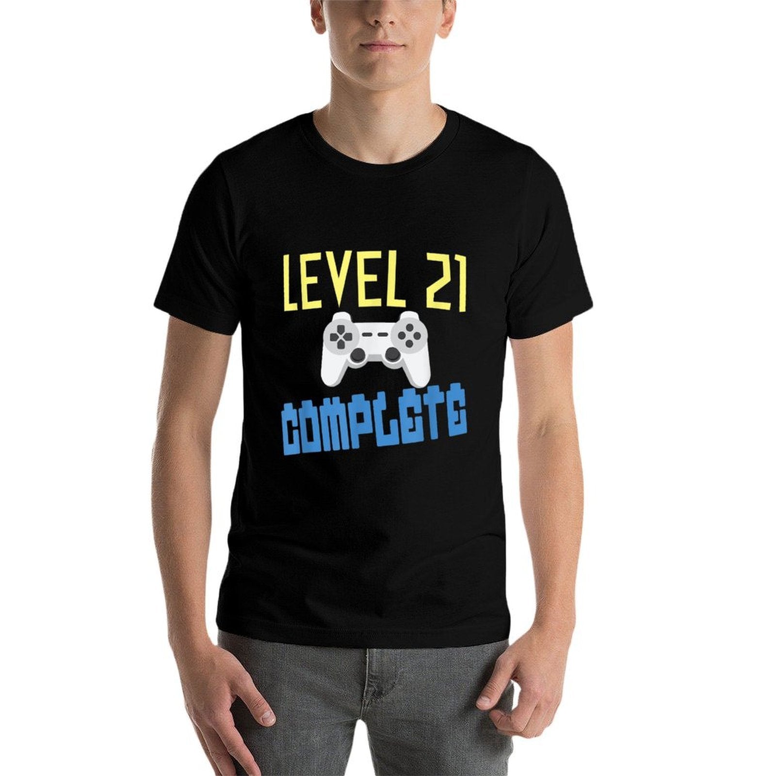 21 Years Gamer Gift, Gamer Birthday 21st  Summer-ready Fabric T-Shirt