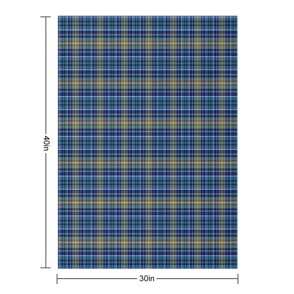 O'Sullivan Tartan Bright Blue Irish Plaid Sustainable Throw Blanket