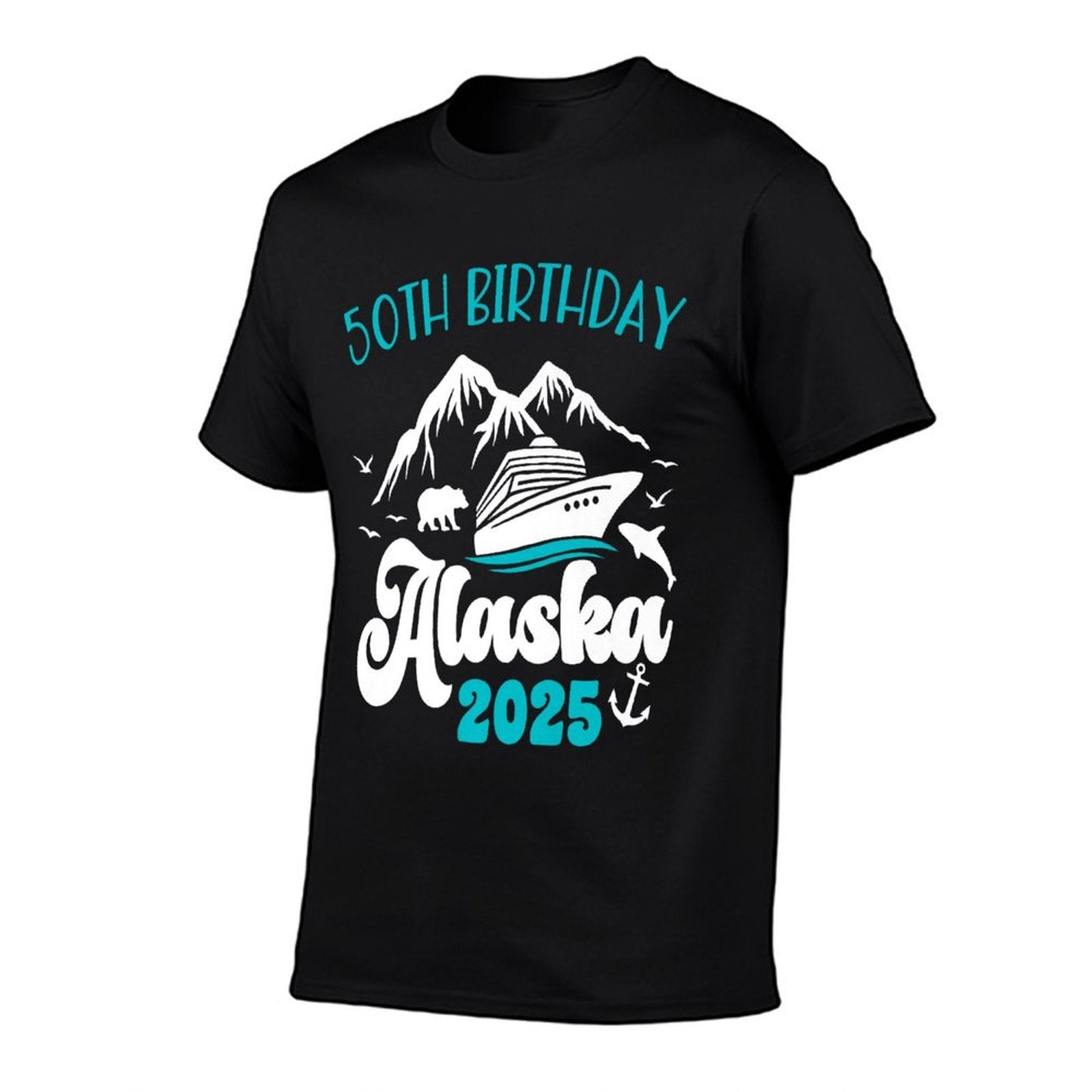 50th Birthday Alaska Cruise 2025 Matching Family Men Women Premium  Polyester Blend T-Shirt