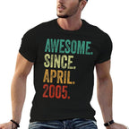 20 Years Old Awesome Since April 2005 20th Birthday  Moisture-wicking T-Shirt