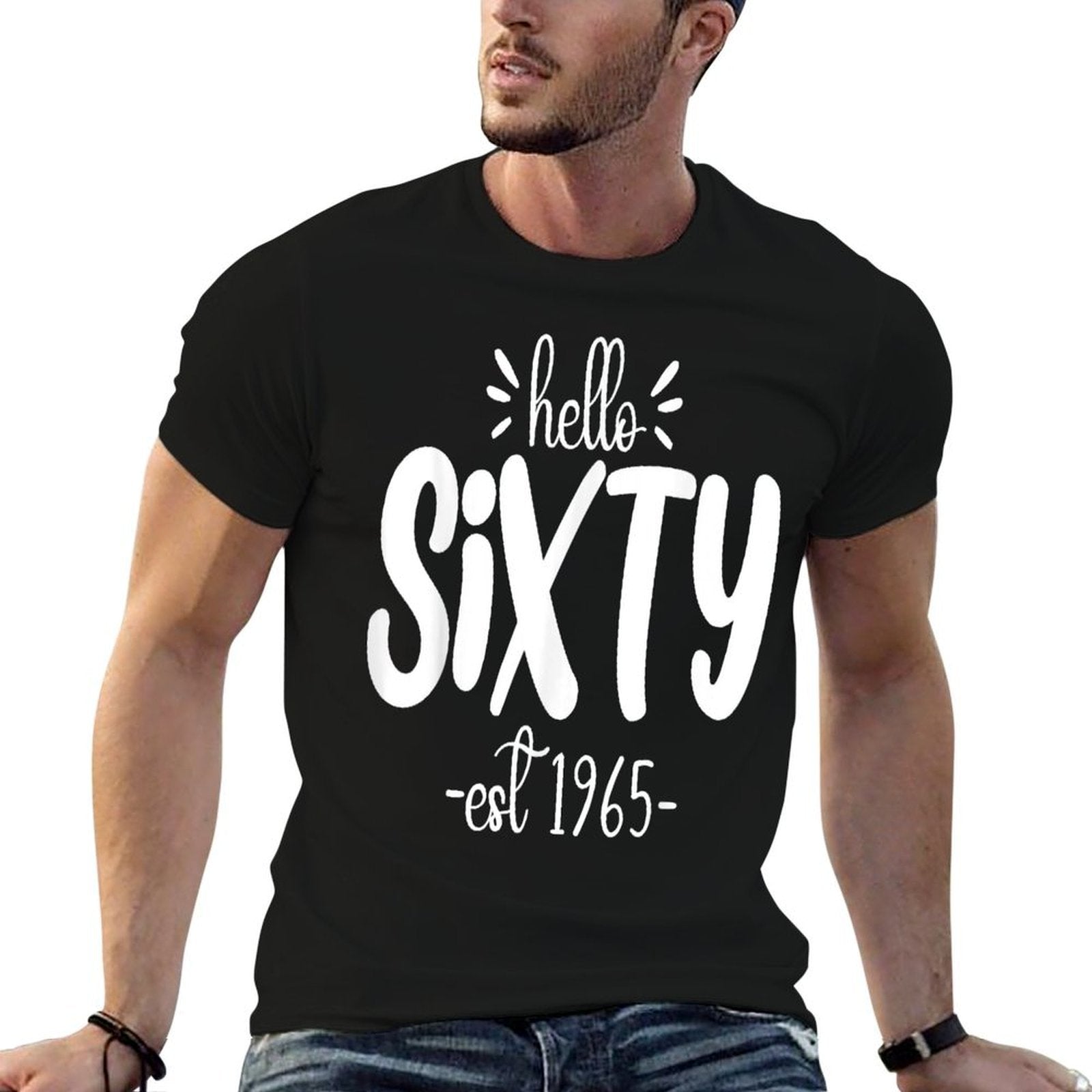 Turning 60th Birthday - Hello Sixty - Est. 1965  Relaxed-fit T-Shirt