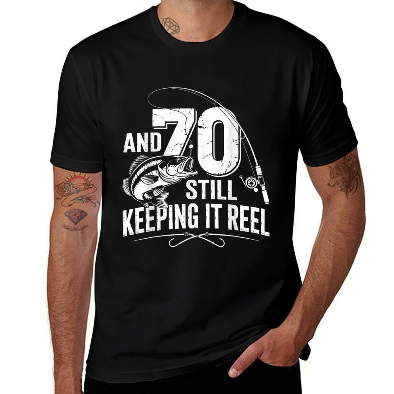 70 And Still Keeping It Reel Fishing 70th Birthday  High-quality Stitching T-Shirt
