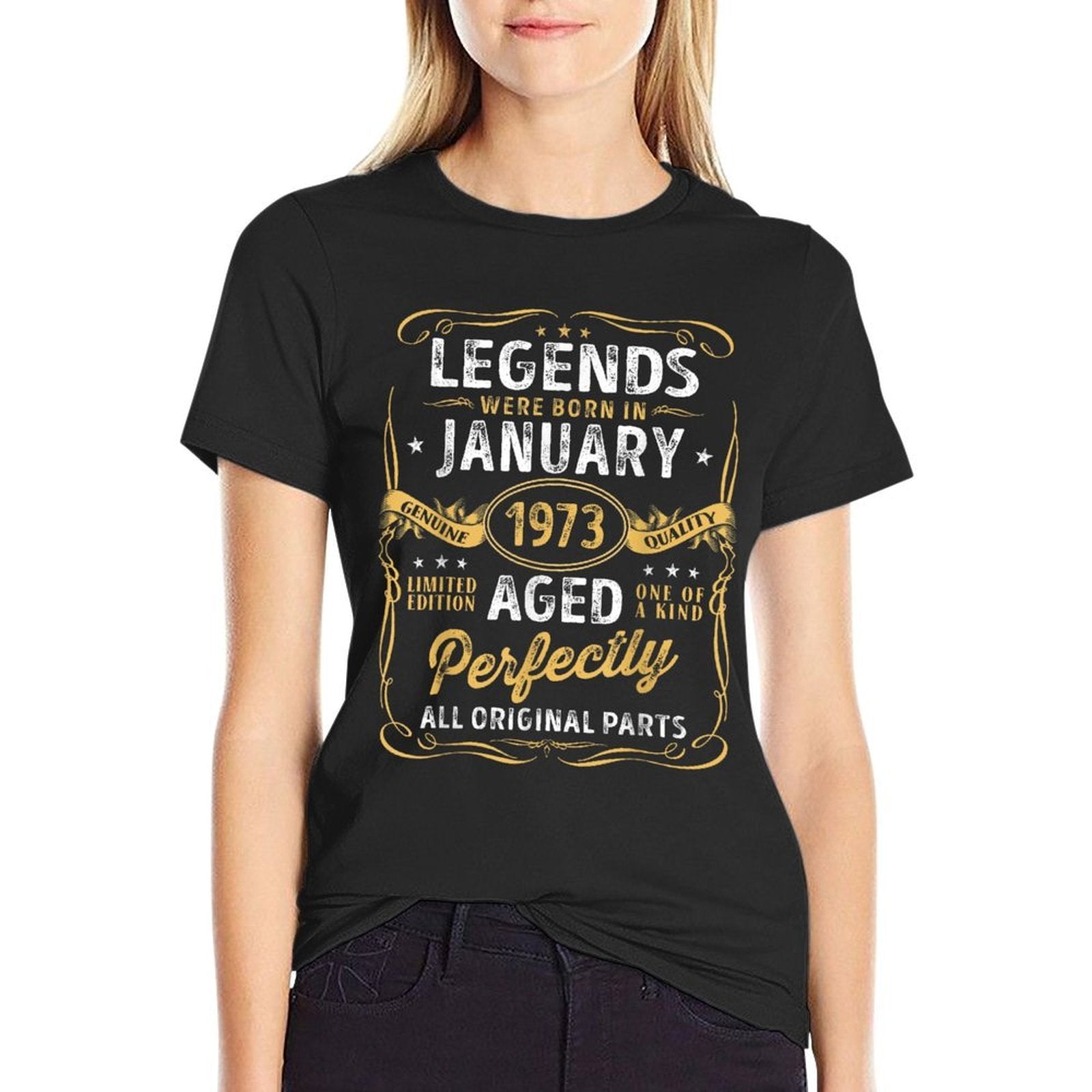 50th Birthday Decoration Legends Were Born In January 1973  Graphic-printed T-Shirt