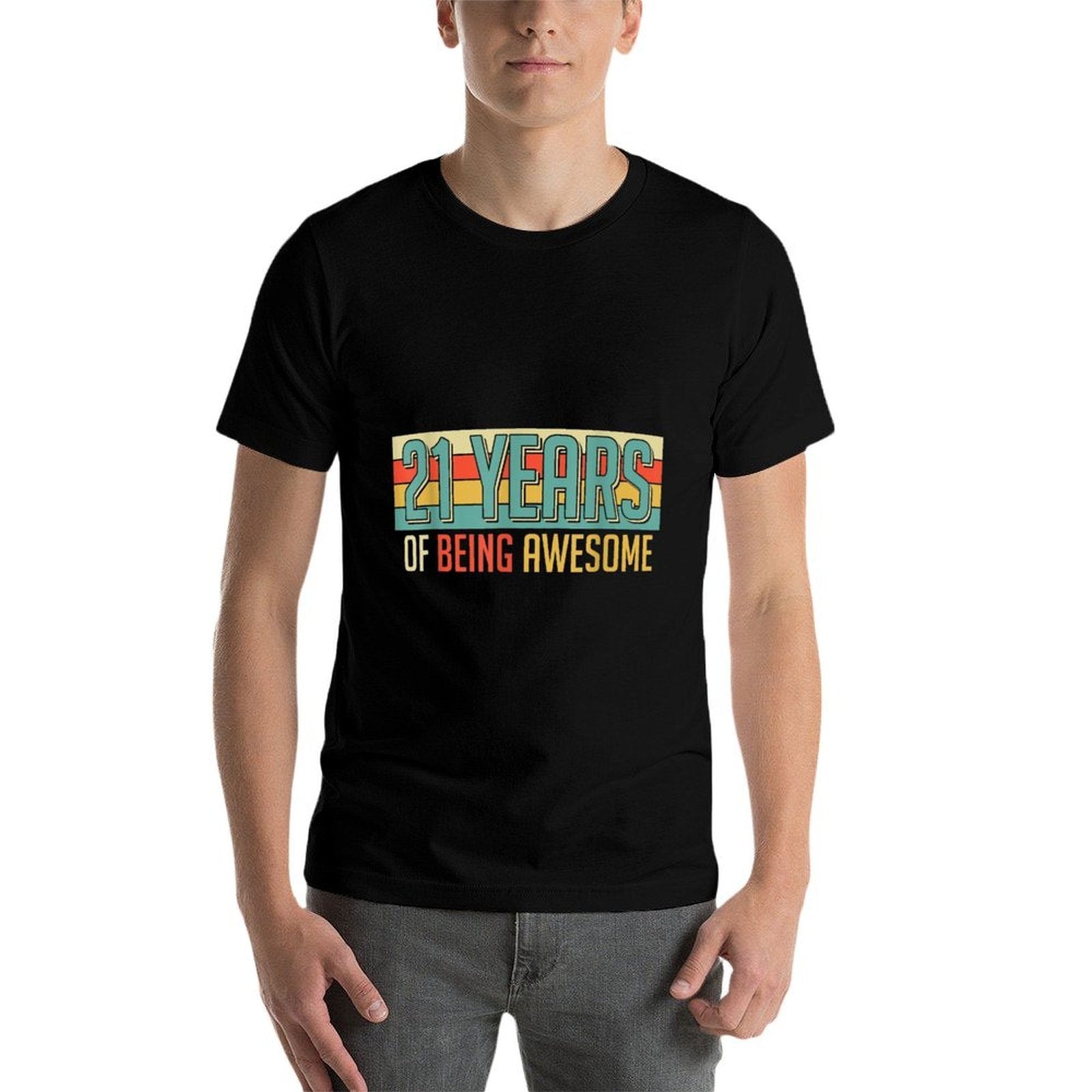 21 Years Old 21 Years Of Being Awesome Gifts 21st Birthday  Trendy Pattern T-Shirt