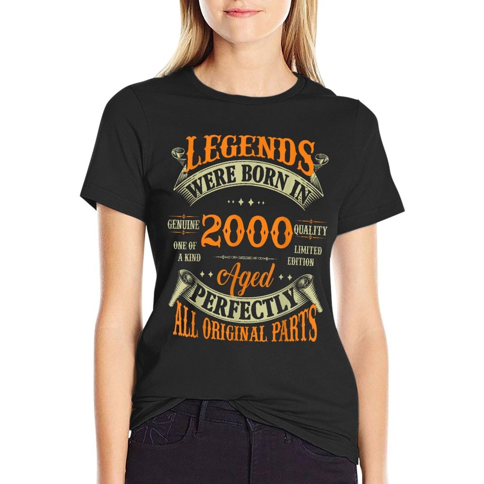 25th Birthday Vintage Legends Born In 2000 25 Years Old  Oversized Silhouette T-Shirt