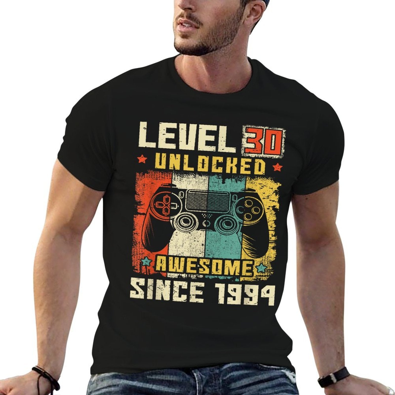 30 Birthday Decorations Gamer Men Video 1994 30th Birthday  Cotton T-Shirt