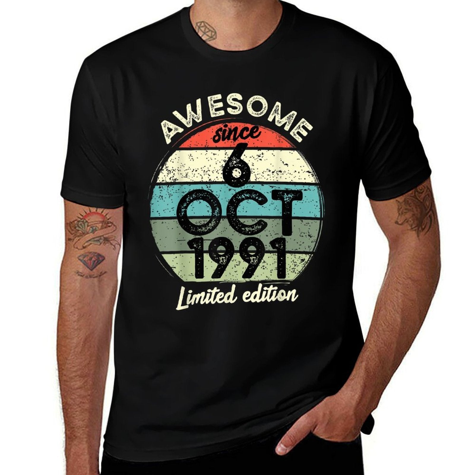 30 Year Old Birthday 6 October 1991 30th Birthday  Odor-resistant T-Shirt