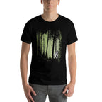 Funny Cheeky Raccoon In Dark Twilight Forest  Moisture-wicking T-Shirt